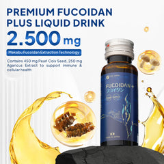 FINE JAPAN Fucoidan Plus Drink includes Coix seed for balanced daily nutrition.