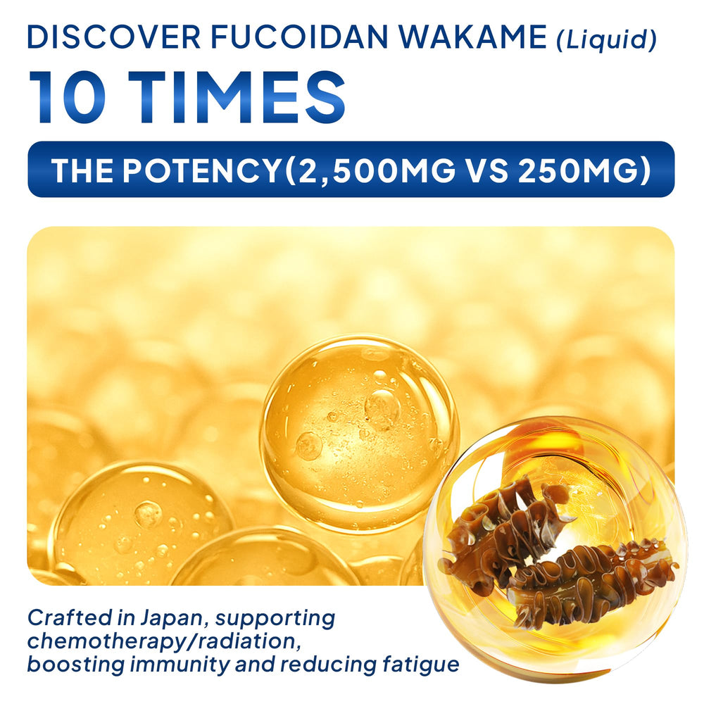 FINE JAPAN Fucoidan Plus Drink comes as a 10-pack of 50ml bottles for convenient daily use.