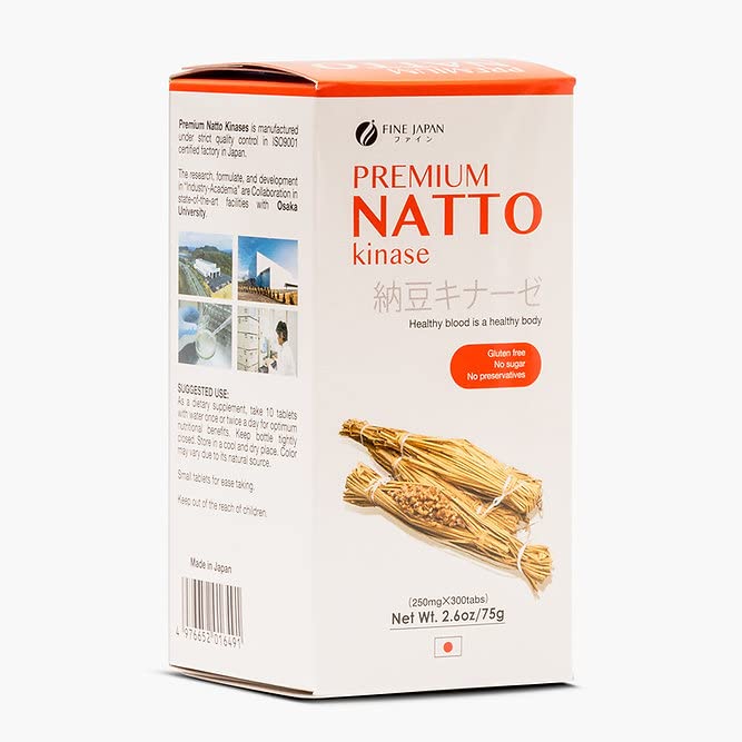 Fine Japan Natto Kinase capsules close-up emphasizes high-potency fermentation.