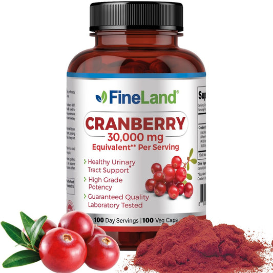 FineLand Cranberry Extract bottle showing high-potency daily formula