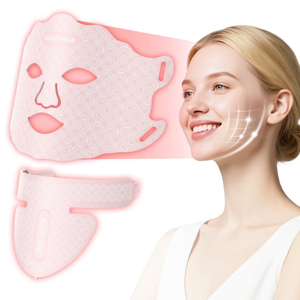 Fiogeo LED mask with red light for facial glow at home.