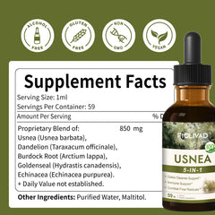 FIOLIVAD Usnea liquid drops droplet in water for convenient daily use.