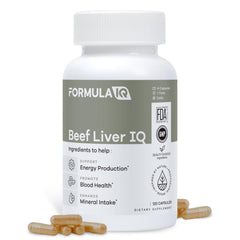 FIQ Beef Liver IQ bottle pour for easy daily energy support
