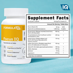 FIQ Formula IQ label details emphasize quality and research-backed brain-boosting nutrients