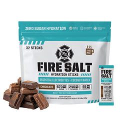 Fire Science Nutrition Fire Salt Hydration Stick pack ready for on-the-go hydration.