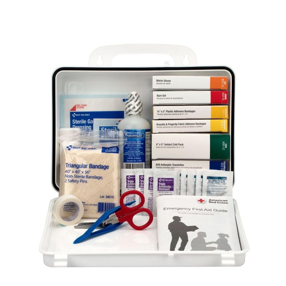 First Aid Only 85 Vehicle Kit case latches enable quick roadside access