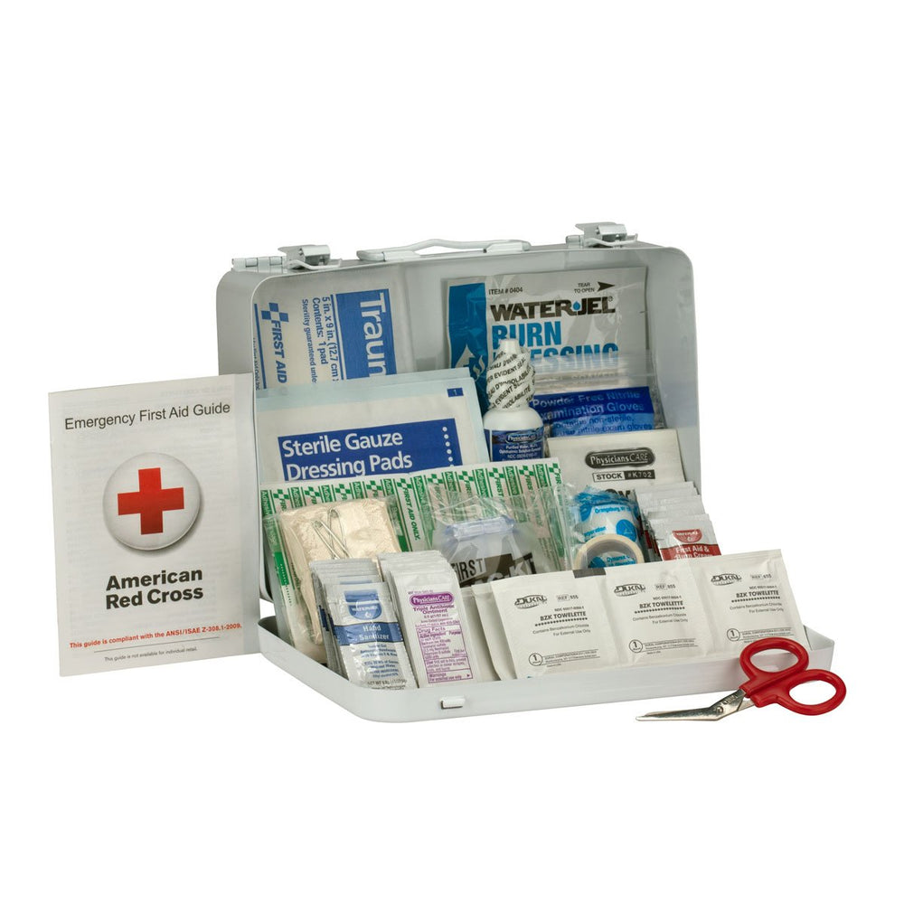 First Aid Only 90560 easy-release latches enable quick access in emergencies.