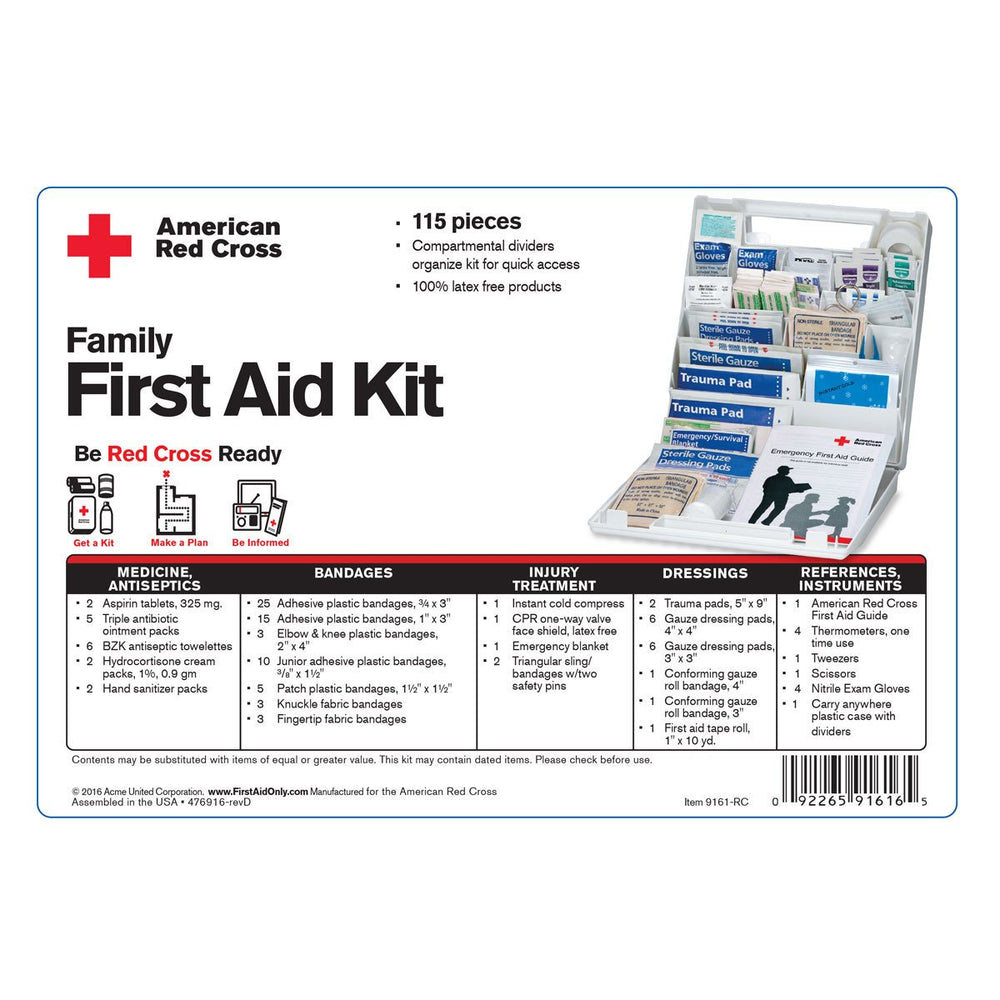 First Aid Only 9161-RC wall-mount tabs keep supplies organized at home or in the office.