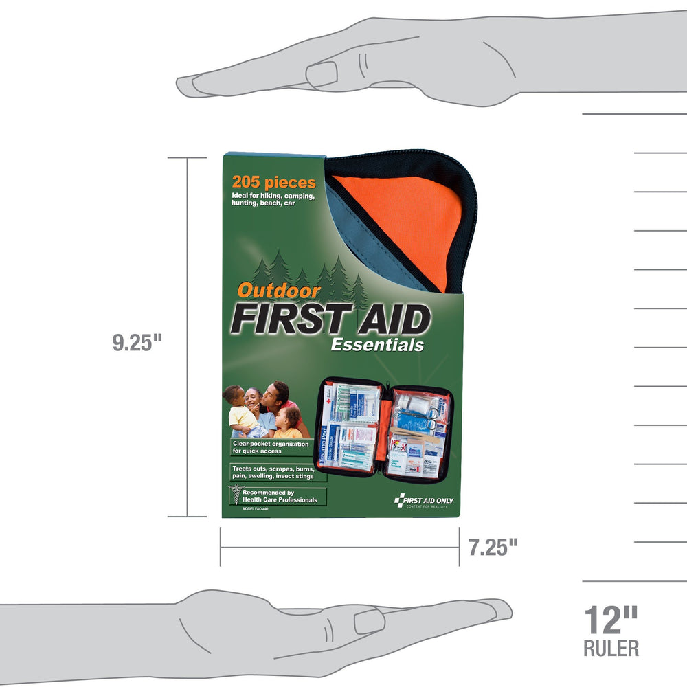 First Aid Only FAO-440 soft-sided case keeps items organized on the go.