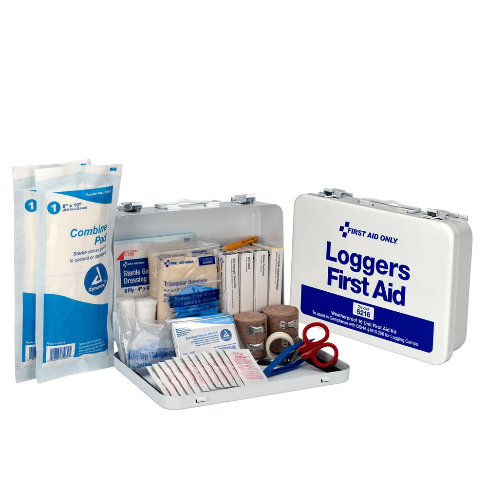 First Aid Only weatherproof case keeps supplies organized and accessible for outdoors work.