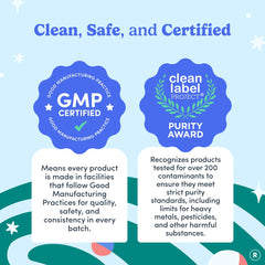 FIRST DAY Brain Gummies vegan-non-gmo label underscores plant-based, clean formula.