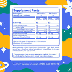 FIRST DAY peach-flavored gummies in hand show kid-friendly texture and taste.