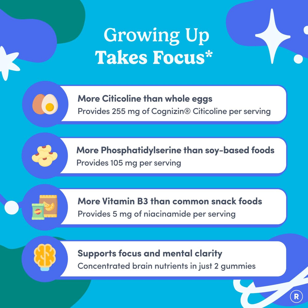 FIRST DAY vegan non-GMO gluten-free gummies for daily brain nutrition