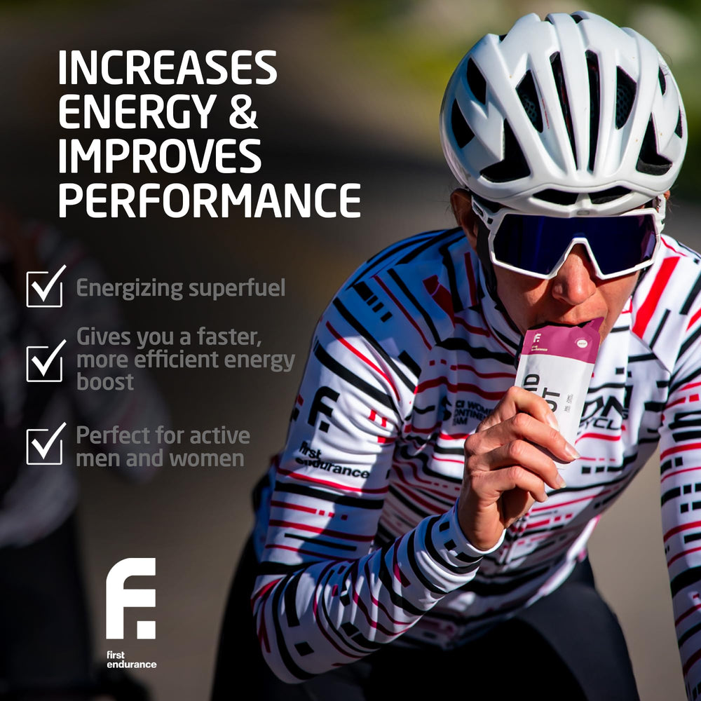 First Endurance Liquid Shot wild berry flavor for tasty energy on the go