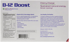1st Step for Energy B-12 Boost Cherry Charge travel-friendly 2oz bottle; easy to pack.