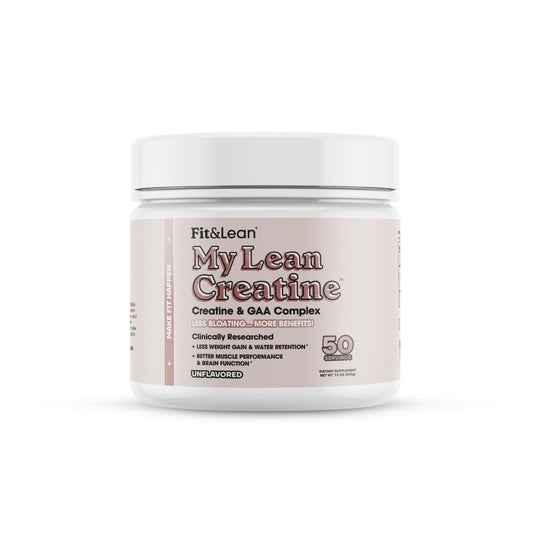 Fit & Lean Creatine for Women bottle showing a clean unflavored formula for lean performance.