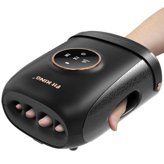 FIT KING cordless hand massager with palm massage and heating feature