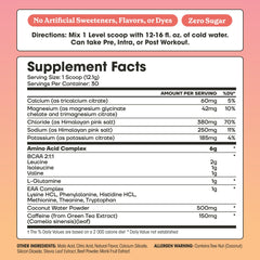 Fit & Lean Amino Hydration Plus Energy pour glass showing workout ready mix.