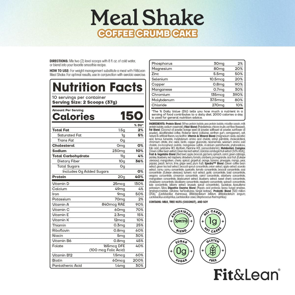 Fit & Lean Meal Shake served in a glass with creamy texture and aroma