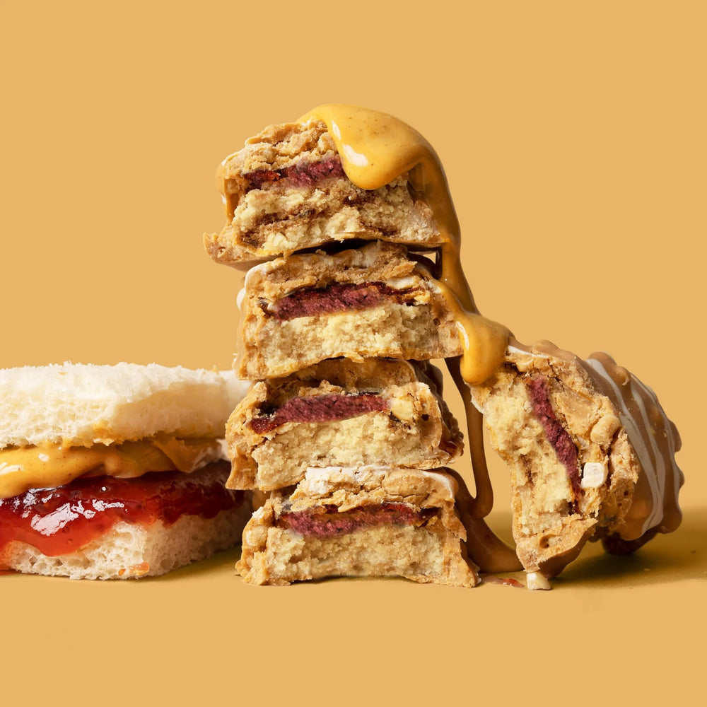 FITCRUNCH PB&J bar in hand, convenient for busy mornings or on the go.