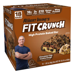 FITCRUNCH snack-size protein bar showing 6-layer baked texture for on-the-go protein