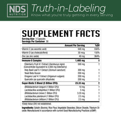 FitLife Immune Booster bottle label shows key ingredients for informed daily supplementation