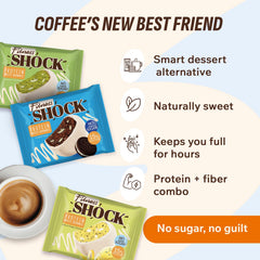 FitnesSHOCK individually wrapped dessert bars – fresh, single-serve portions for busy days.
