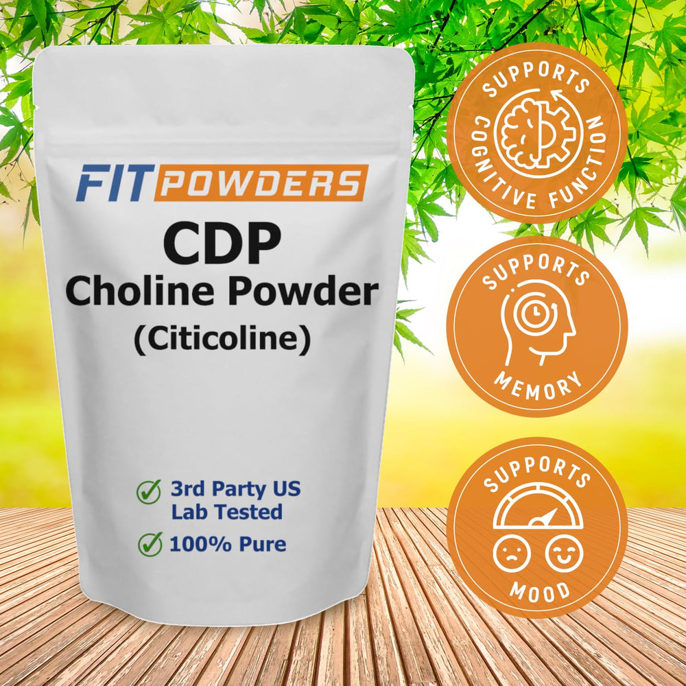 FitPowders Citicoline Powder being poured into a glass for a quick boost.