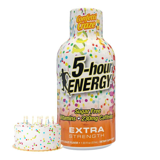 Five-hour ENERGY Birthday Cake Confetti Craze shot for quick alertness on the go.