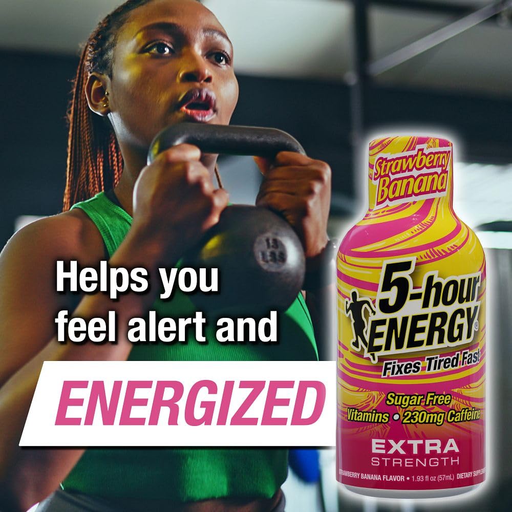 5-hour ENERGY 230mg caffeine visual highlighting strong daytime boost