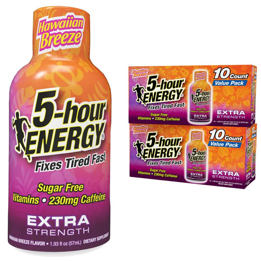 Five-hour ENERGY Hawaiian Breeze energy shot bottle for fast, zero-calorie energy