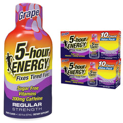 Five-hour ENERGY Regular Strength bottle ready for daily use and quick lift
