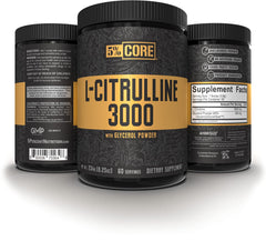 Five Percent Nutrition Core L-Citrulline 3000 scoop ready for pre-workout routine.