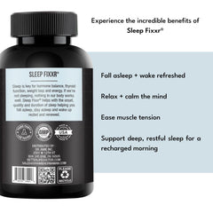 Fixxr Sleep Support ingredients blend featuring melatonin, inositol, and magnesium for relaxation