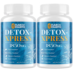Flarovexarith Canna Cleanse bottle showing dual-action detox for liver and kidneys