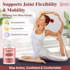 Flarovexarith glucosamine-chondroitin capsules close-up supporting flexible joints.