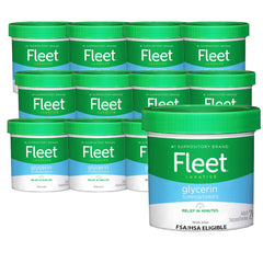 Fleet glycerin suppositories bottle front showing trusted constipation relief.
