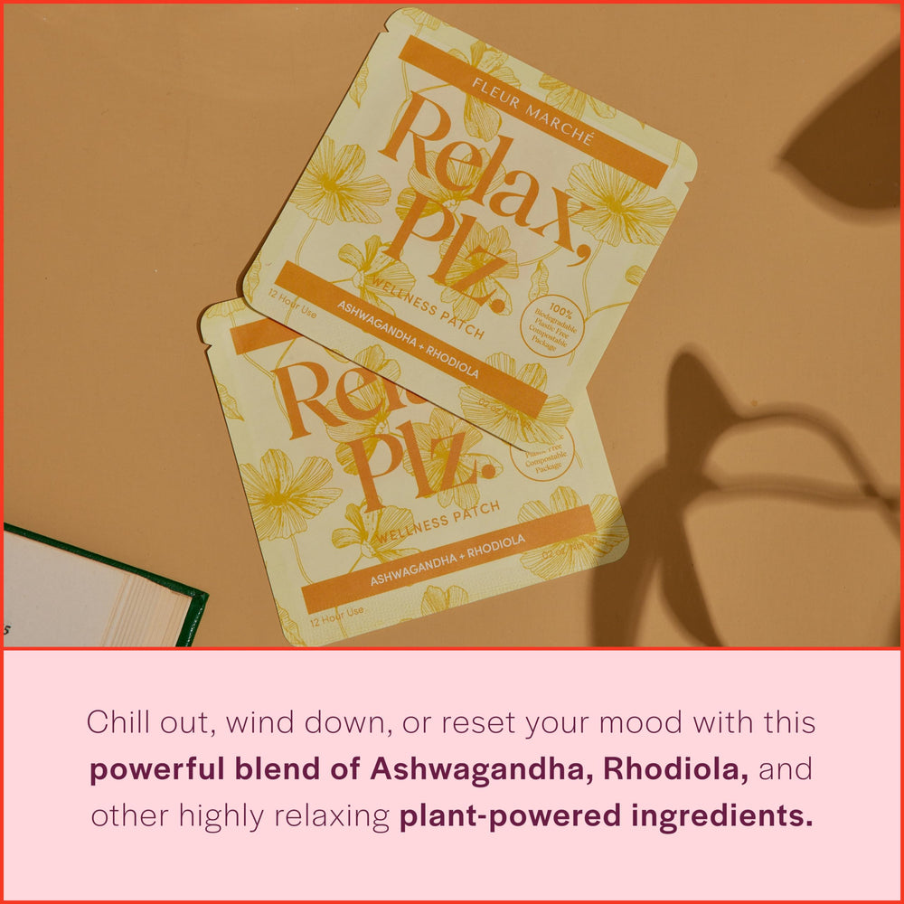 Fleur Marche Relax PLZ patch on the arm demonstrates discreet daily calm.