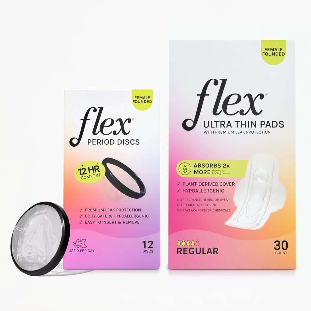 FLEX Ultra Thin Pads bundle pack for beginners, comfortable protection throughout the day.