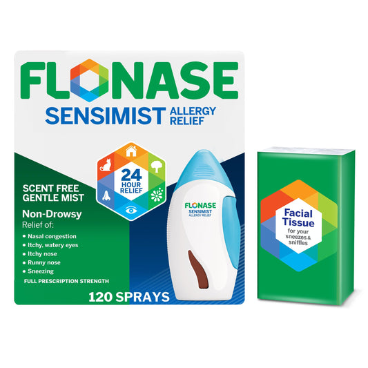 Flonase Sensimist bottle mist delivers a fine, scent-free spray for nasal relief.