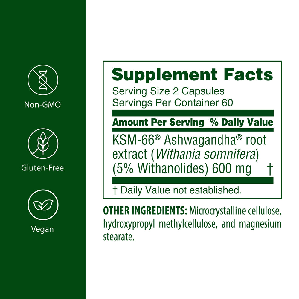 Close-up of Flora Ashwagandha capsules highlighting full-spectrum extract.