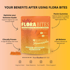 Flora Bites flavor swatch, natural Hawaiian pineapple taste for daily ritual.