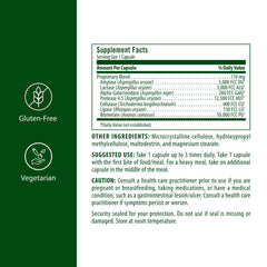 Flora Enzyme Blend capsules provide seven enzymes to aid protein and carbohydrate digestion.
