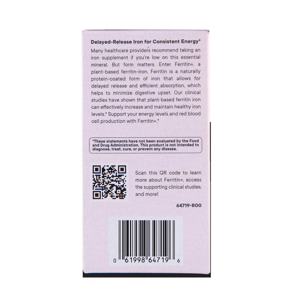 Flora Ferritin+ bottle on kitchen counter suggesting daily routine.