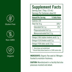 Flora Flax Oil pour captured mid-pour, versatile finishing oil for meals.