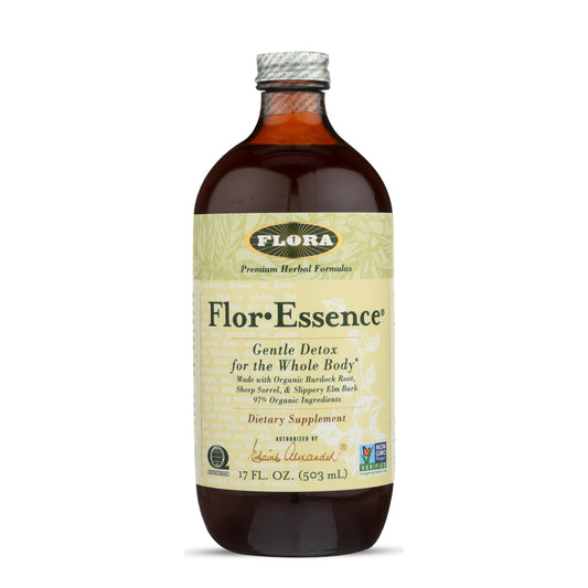 Flora Flor-Essence bottle pour showing a gentle daily herbal ritual