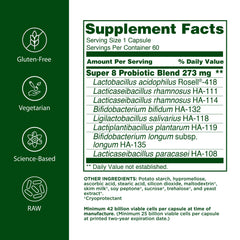 Flora Super 8 capsules close-up highlighting high potency daily support