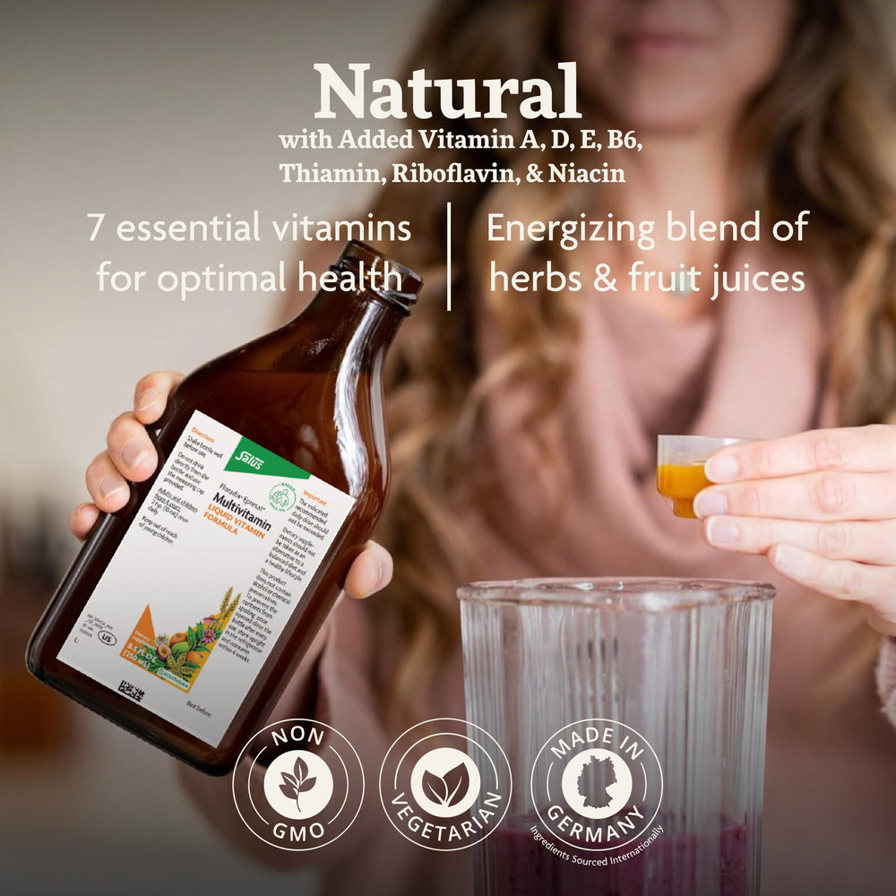 Floradix Epresat label front highlighting vegetarian formula for daily use