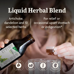 Pouring Floradix Gallexier liquid bitters to reveal a smooth, aromatic texture