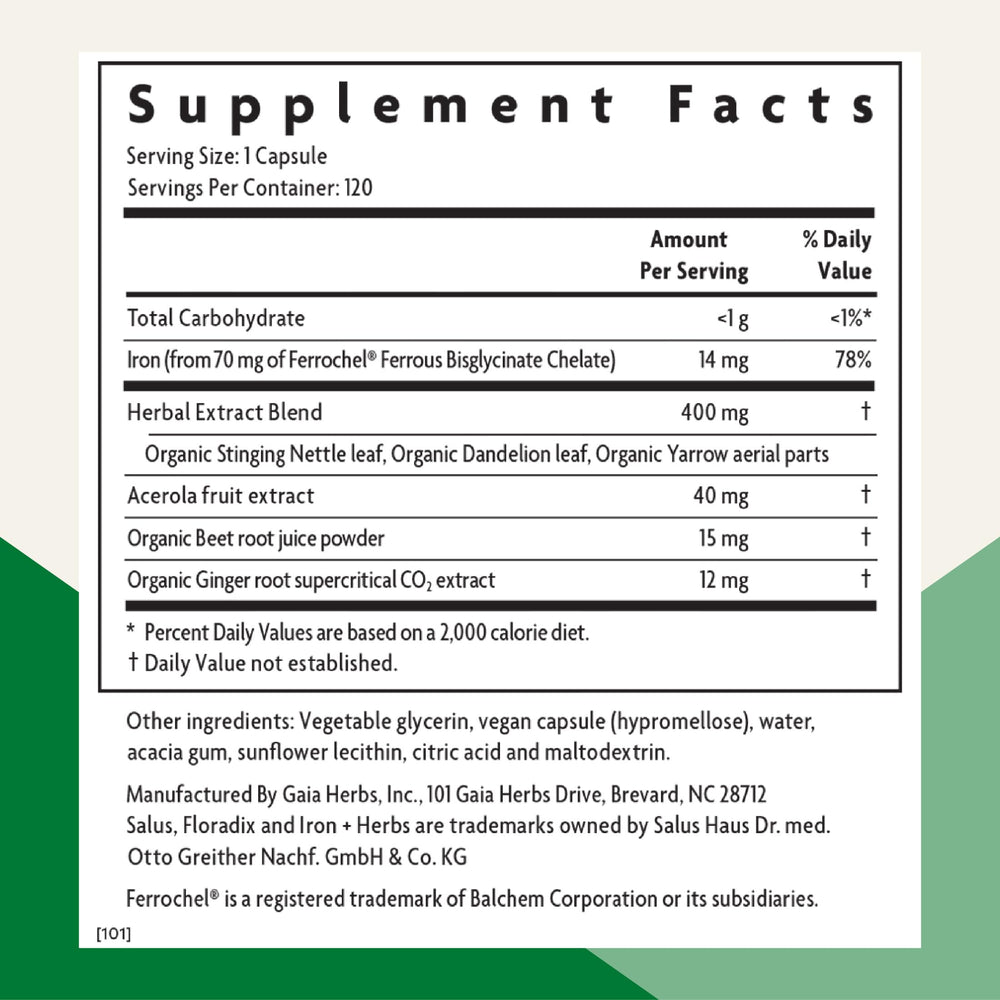 Floradix Iron + Herbs liquid pour into glass for daily vitality.